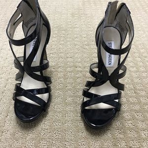 Black open toe heels